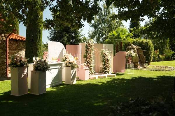 Chic Baptism Pink Beige Candy Table Ideas