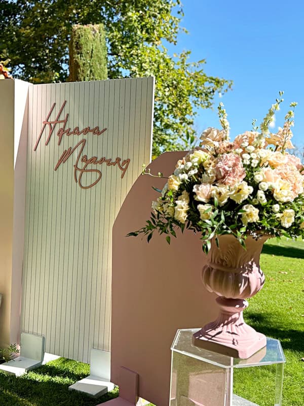 Chic Baptism Pink Beige Candy Table Ideas