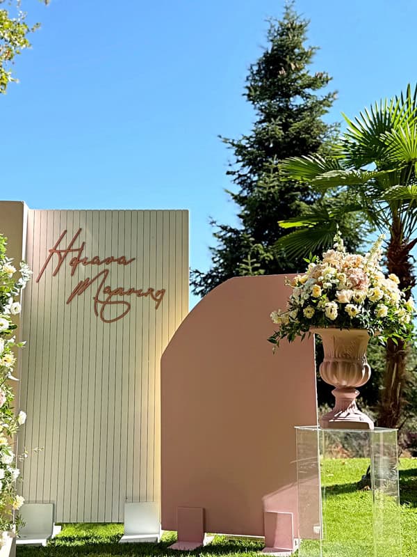 Chic Baptism Pink Beige Candy Table Ideas