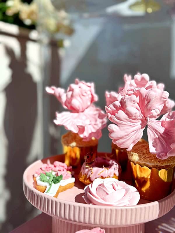 Chic Baptism Pink Beige Candy Table Ideas