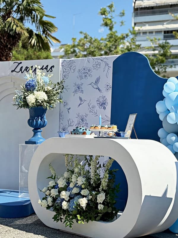 Ideas For Boy Baptism Blue White Hummingbird