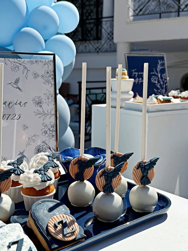 Ideas For Boy Baptism Blue White Hummingbird