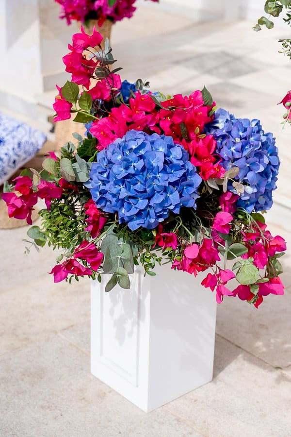 Ideas For Girl Baptism Bougainvillea Hydrangea Blue Fuchsia