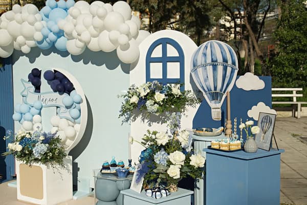 Ideas For Hot Air Balloon Boy Baptism