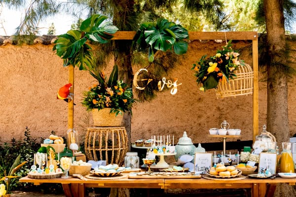 Beautiful Boy Baptism Tropical Theme Exotic Decoration