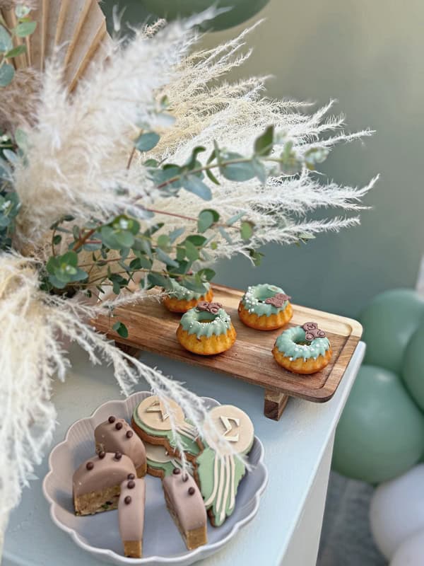 Ideas For Boho Chic Baptism Mint White Pampas Eucalyptus