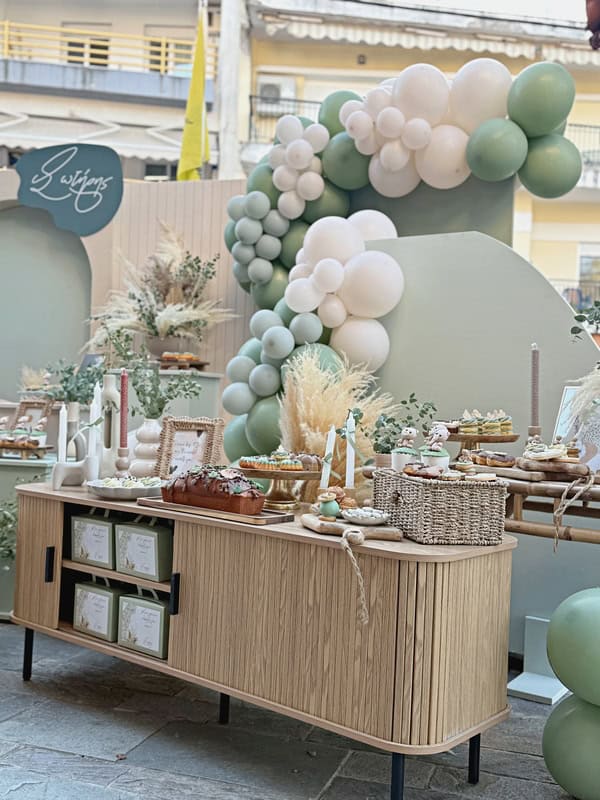 Ideas For Boho Chic Baptism Mint White Pampas Eucalyptus