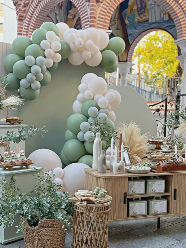 Ideas For Boho Chic Baptism Mint White Pampas Eucalyptus