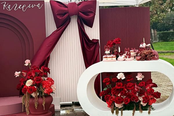 Ideas Impressive Baptism Statement Bow Red Flowers