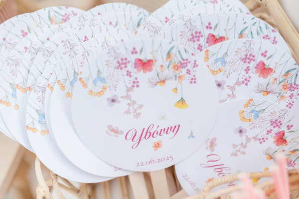 Romantic Baptism Details Pastel Flowers