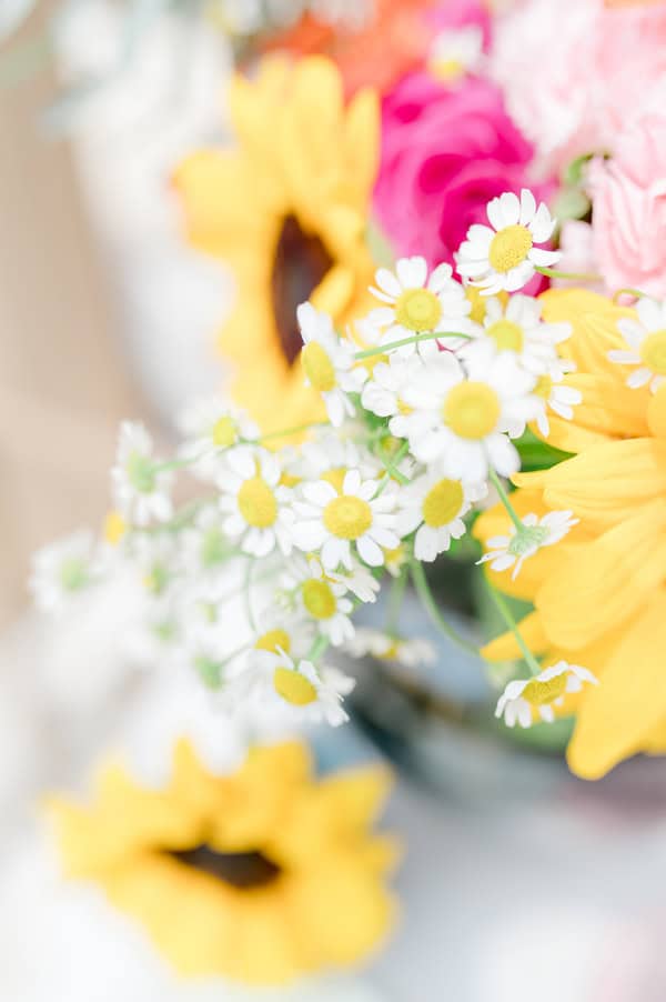 Romantic Baptism Details Pastel Flowers