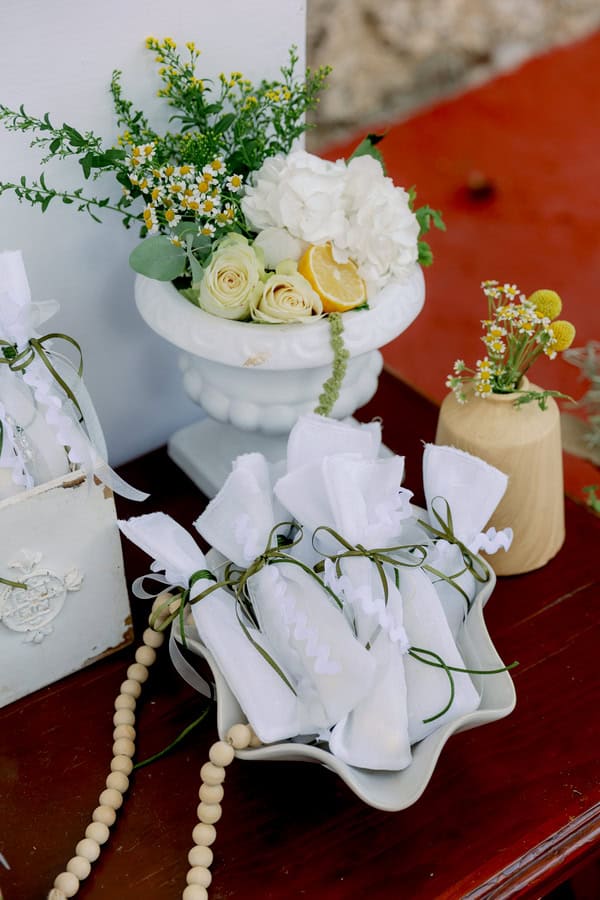 Rustic Boho Baptism Decoration Herbs Lemons