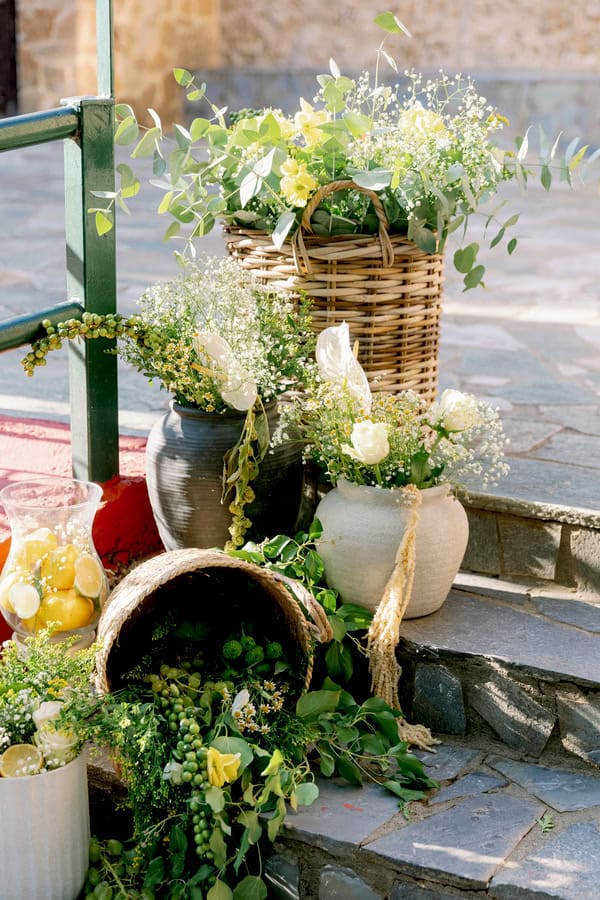 Rustic Boho Baptism Decoration Herbs Lemons