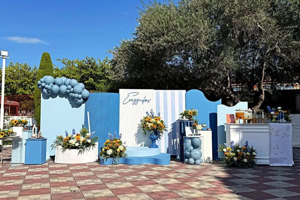 Sailboat Baptism Decoration Blue Yellow Theme