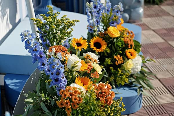 Sailboat Baptism Decoration Blue Yellow Theme