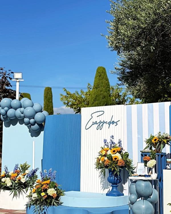 Sailboat Baptism Decoration Blue Yellow Theme