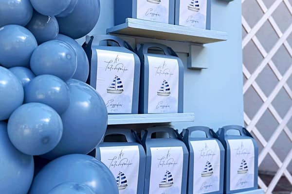 Sailboat Baptism Decoration Blue Yellow Theme