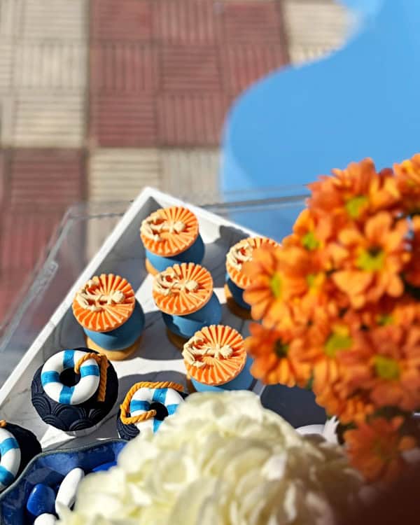 Sailboat Baptism Decoration Blue Yellow Theme