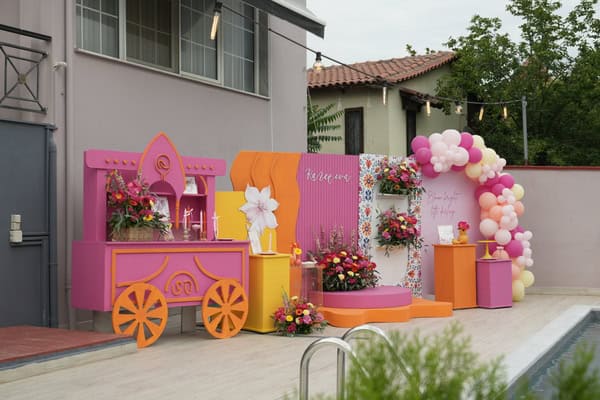 Fantastic Ideas For Girl Baptism Colorful Candy Table