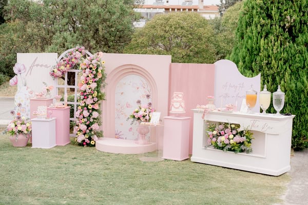 Floral Girl Baptism Romantic Decor Statement Backdrop Ideas