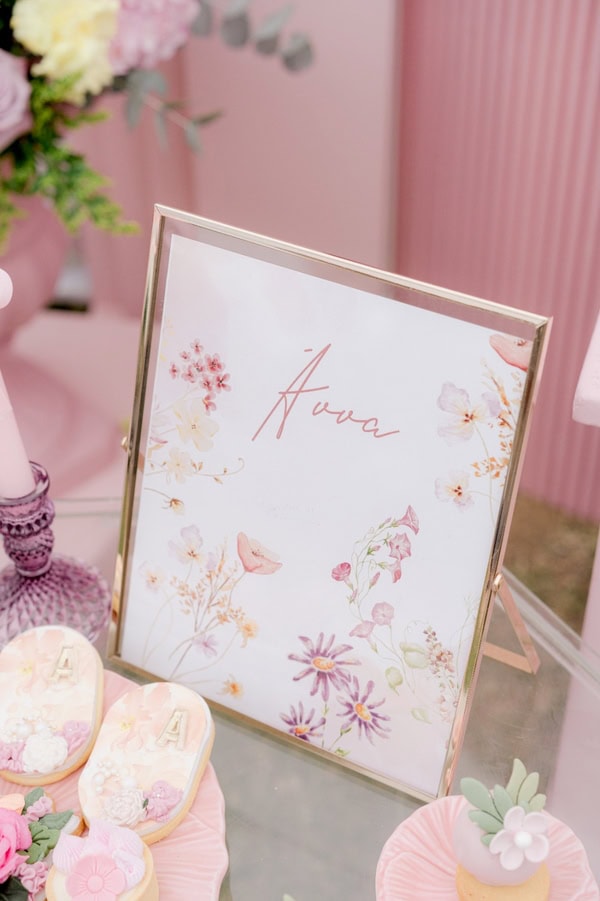 Floral Girl Baptism Romantic Decor Statement Backdrop Ideas