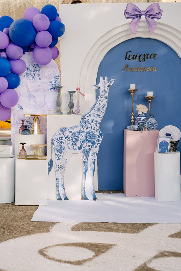 Baby Dior Inspired Baptism Lilac Blue Decoration Ideas