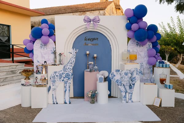 Baby Dior Inspired Baptism Lilac Blue Decoration Ideas