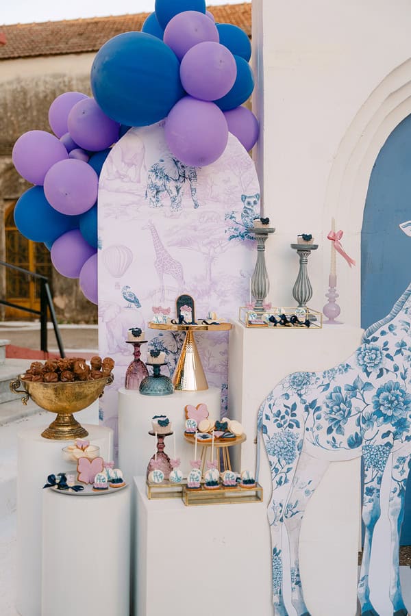 Baby Dior Inspired Baptism Lilac Blue Decoration Ideas