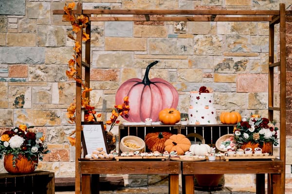 Baptism Pumpkins Sweet Colors Candy Table