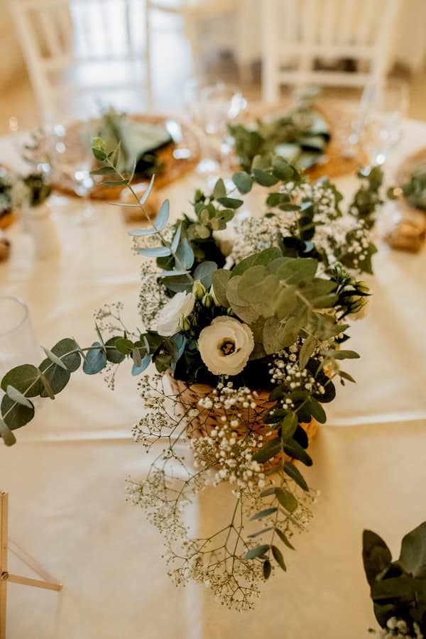 Beautiful Baptism Botanical Decoration Mint And White Hues