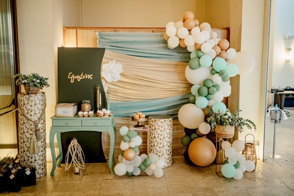 Beautiful Baptism Botanical Decoration Mint And White Hues