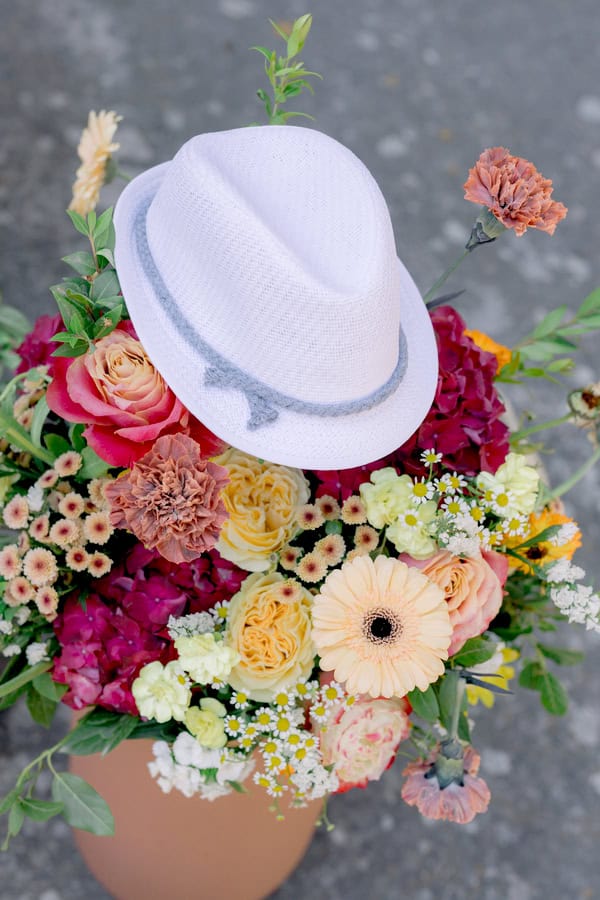 Boy Baptism Colorful Florals Woven Details