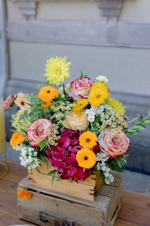 Boy Baptism Colorful Florals Woven Details