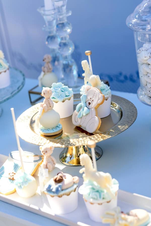 Boy Baptism Teddy Bear Theme Blue Details