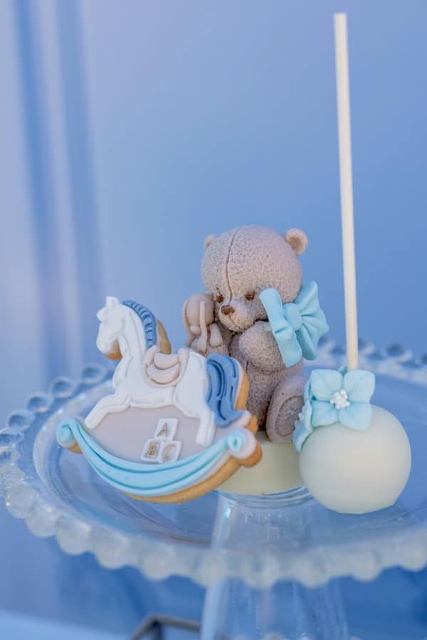 Boy Baptism Teddy Bear Theme Blue Details