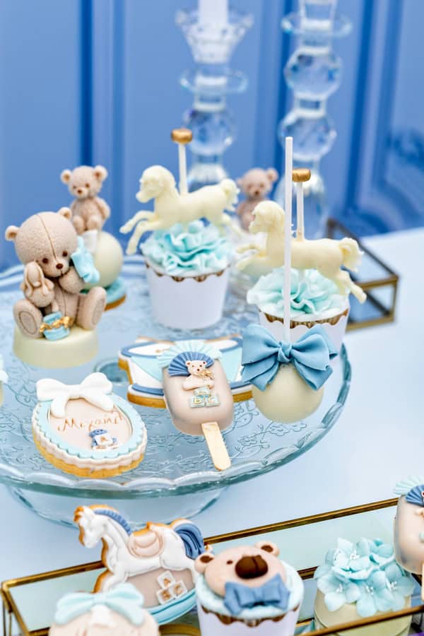 Boy Baptism Teddy Bear Theme Blue Details