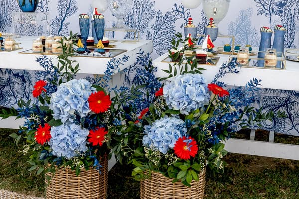 Modern Under The Sea Boy Baptism Blue White Decor