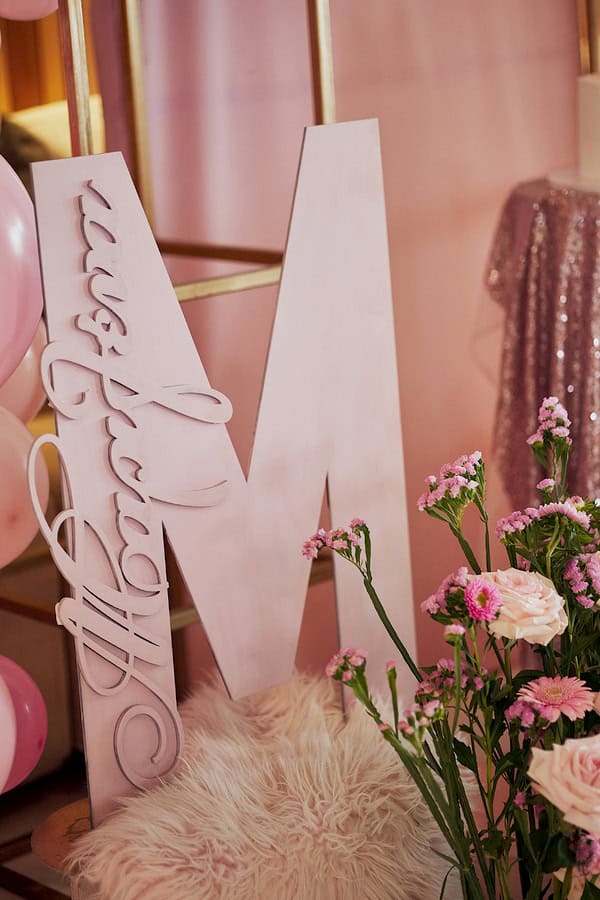 Pretty Girls Baptish With Pink Bows Gorgeous Florals