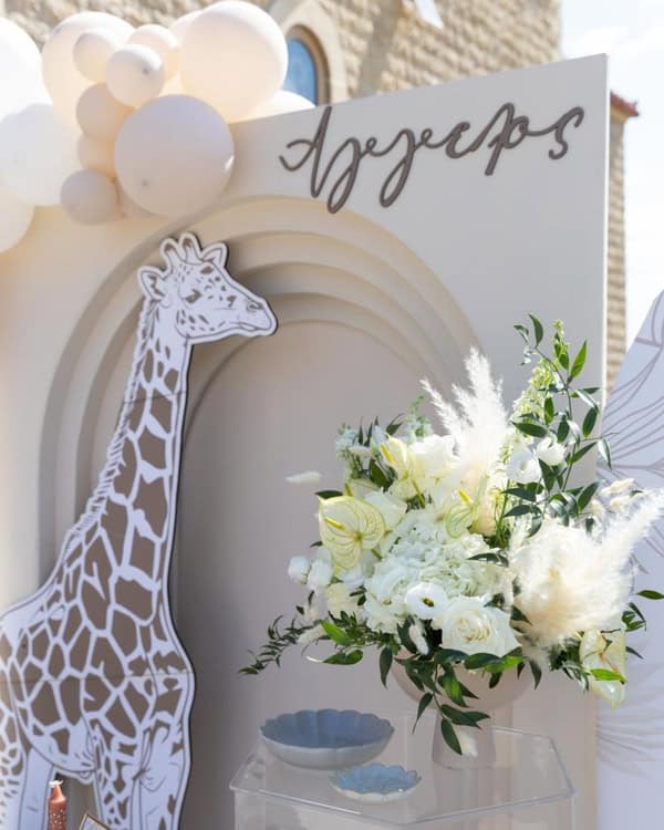 Safari Baptism Ideas Chic Neutral Colors