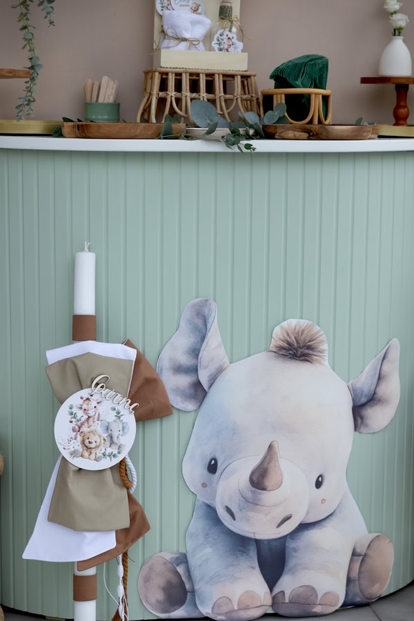 Baby Safari Baptism Animals Details