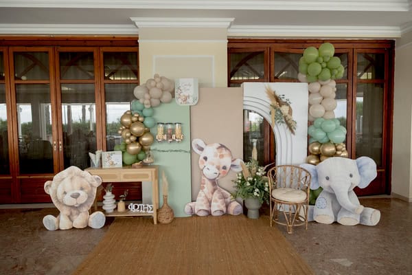 Baby Safari Baptism Animals Details