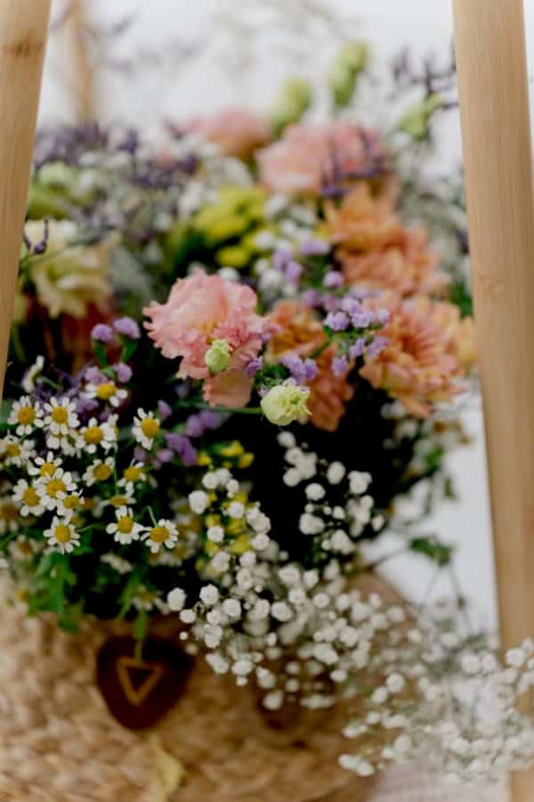 Boho Picnic Girl Baptism Earthy Tones Floral Details