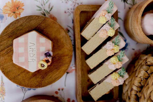 Boho Picnic Girl Baptism Earthy Tones Floral Details