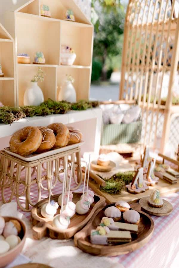 Boho Picnic Girl Baptism Earthy Tones Floral Details