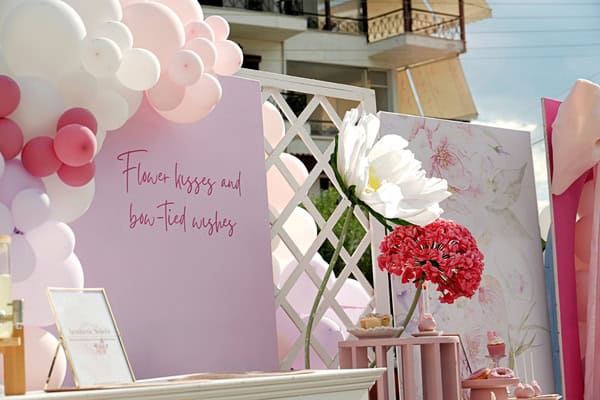 Romantic Girl Baptism Bow Decoration Ideas