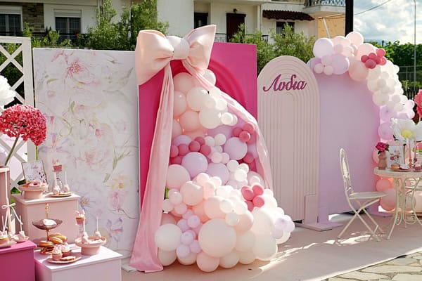 Romantic Girl Baptism Bow Decoration Ideas
