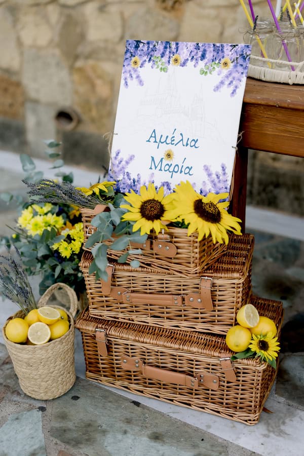 Summer Wedding Decoration Lemons Lavender Sunflowers