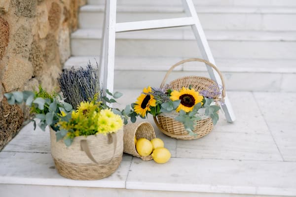 Summer Wedding Decoration Lemons Lavender Sunflowers