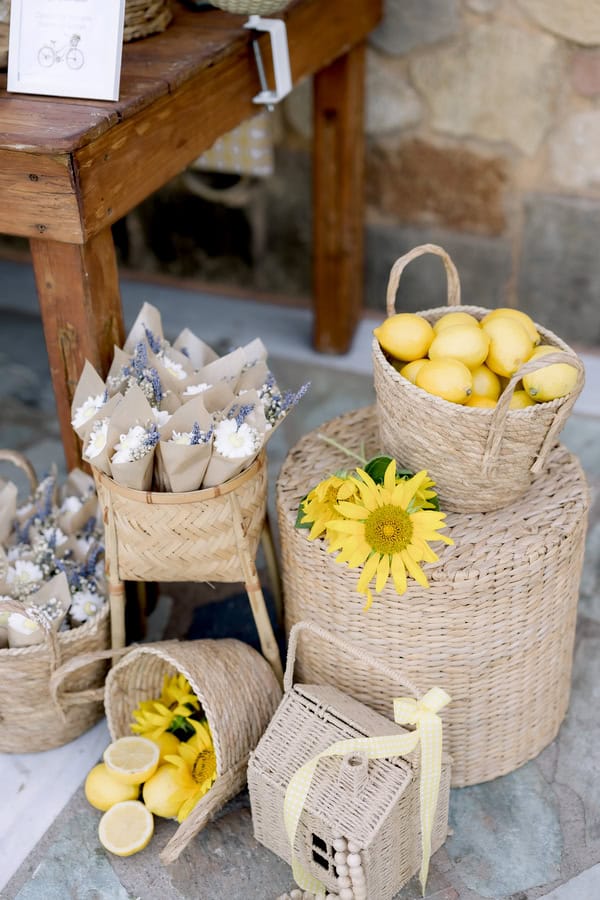 Summer Wedding Decoration Lemons Lavender Sunflowers