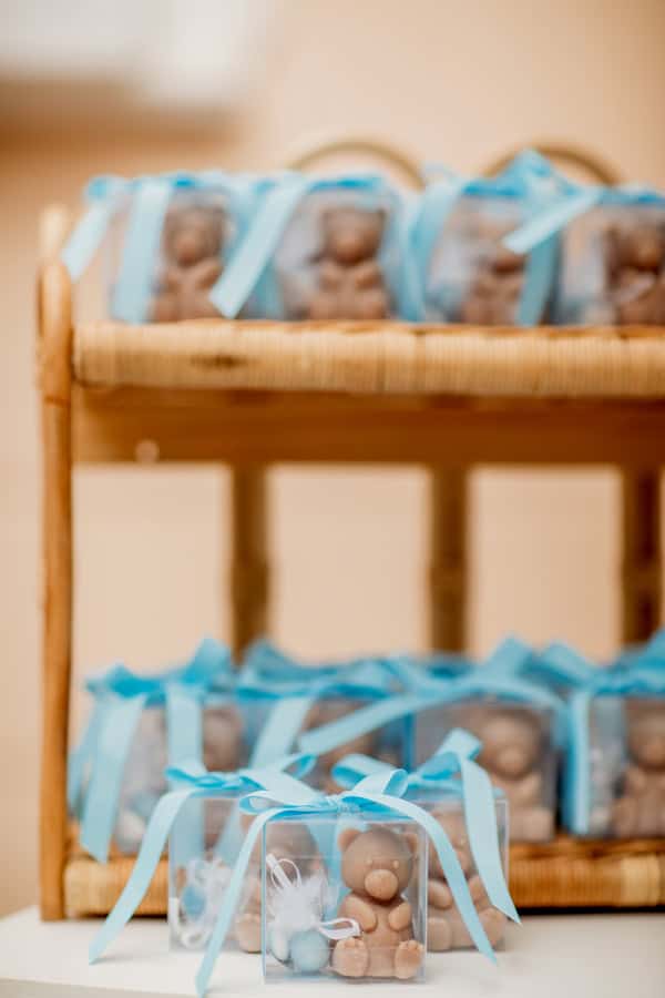 Baby Boy Baptism Teddy Bear Boho Natural Decoration